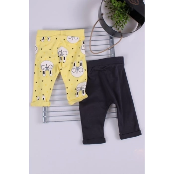 Erkek Bebek Desenli 2li Pantolon 3/12 Ay