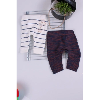 Erkek Bebek Desenli 2li Pantolon 3/12 Ay