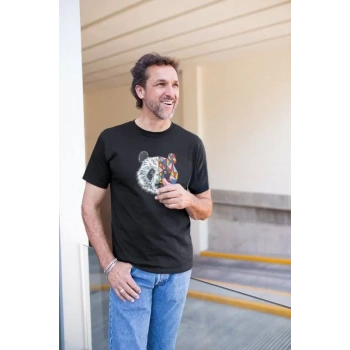 Erkek Bisiklet Yaka Baskılı Oversize TShirt