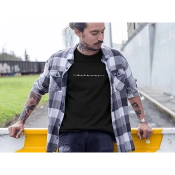 Erkek Bisiklet Yaka Baskılı Oversize TShirt