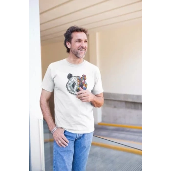 Erkek Bisiklet Yaka Baskılı Oversize TShirt