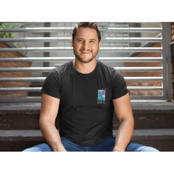 Erkek Bisiklet Yaka Baskılı Oversize TShirt