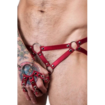 Erkek Külot Seksi Lastik Harness Ve Bileklik - Brfm67
