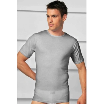 Erkek Pamuklu Kısa Kol Geniş Yaka Klasik Fanila T-shirt