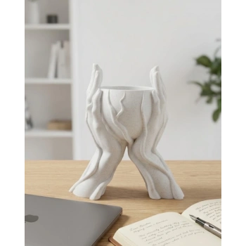 Es El Figürlü Dekoratif 3d Baskı Vazo Saksı Ev Dekorasyonu