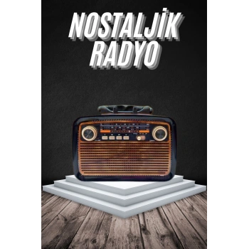 Eskitme Nostalji Tasarımlı Bluetoothlu Nostalji Radyo Ahşap Nostaljik Görünümlü