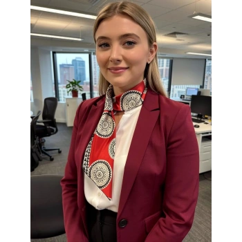 Etnik Desen Kombin Tamamlayıcı Kadın Saten Fular Günlük&Özel Gün,Hediye Olarak Alınır