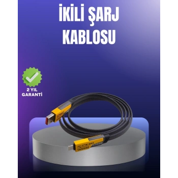 Evrensel Uyumluluklu Dayanıklı Metal Başlıklı Hızlı Şarj Kablosu