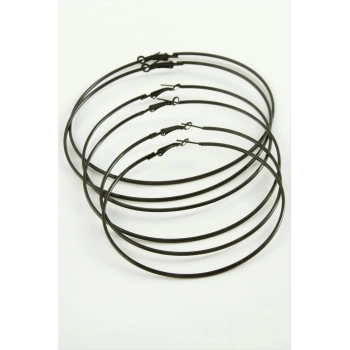 Ezme Çizgili Metal Halka Küpe 6 Adet