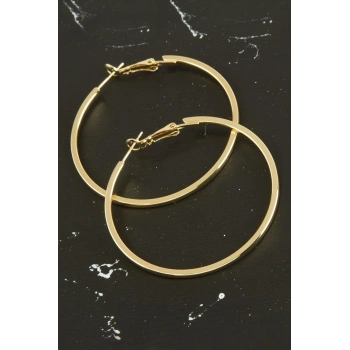 Ezme Lüks Çelik Halka Küpe 4 cm