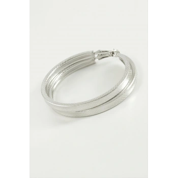 Ezme Noktalı Halka Küpe 5 cm