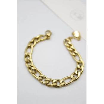 Ezme Zincir Çelik Bileklik - Altın
