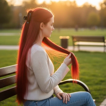 Fiber Sentetik Düz 8 Parça Çıt Çıt - Kızıl