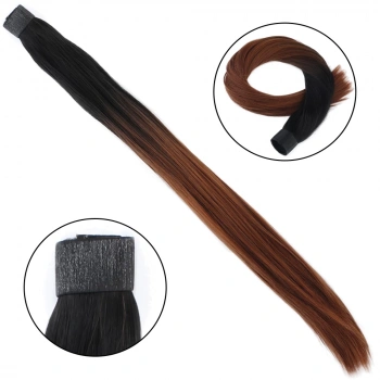 Fiber Sentetik Sihirli At Kuyruğu - Siyah / Karamel Ombreli