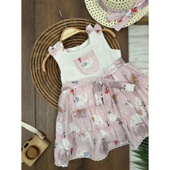 Fil Elbise ve Şapka Kız Çocuk Elbise