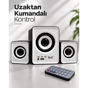 FM Radyolu Bluetooth Masaüstü Hoparlör Seti