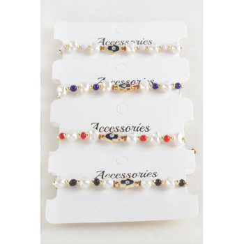 Ftm Ana Eli Boncuk İnci Makrome İp Bileklik