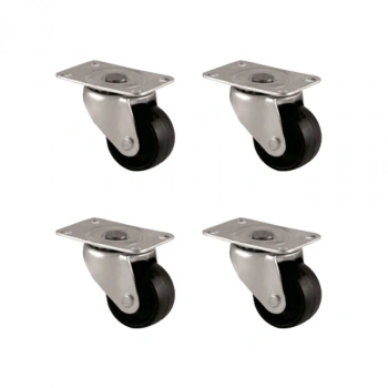 Furç Tablalı Bilyalı Teker - 32MM - Siyah HKS233 - 4 Adet