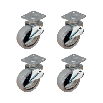 Furç Tablalı Bilyalı Teker (Frenli) - 20x50 - Gri HKS177 - 4 Adet