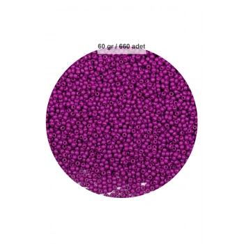 Fuşya Renk 4 mm Yaklaşık 660 adet / 60 gram Cam Boncuk Oya Yazma Bileklik ve Kolye