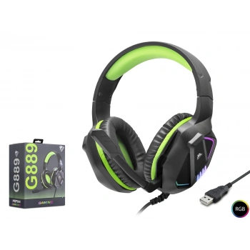 Gaming Kulaklik Usb Rgb - Si̇yah/Yeşil G889