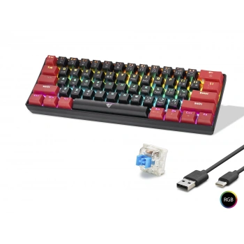 Gaming Mekanik Rgb Klavye Blue Switch - Siyah Kırmızı MF1701BR