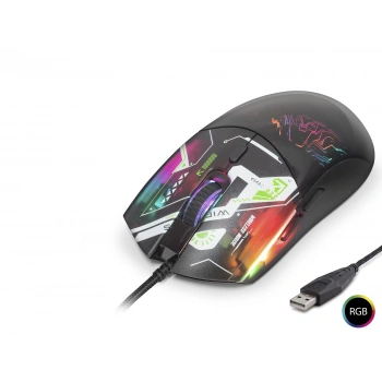 Gaming Mouse 7200 Dpi Rgb Geometrik Desenli - Siyah G306B