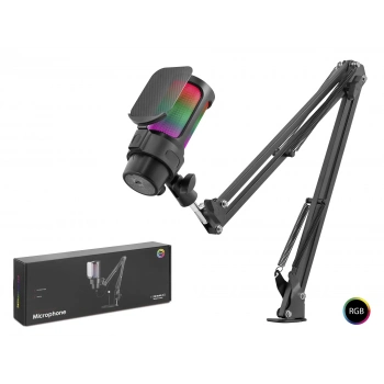 Gaming RGB Mikrofon Seti Boom Mikrofon Kolu Type-C 192kHz 24Bit Siyah M835B