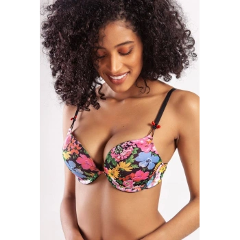 Garden Heavy Push Up Bra, Siyah Konforlu Ve Şık Sütyen