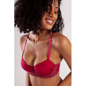 Garland Big Size Plunge Bra, Şarap Rengi Konforlu Ve Şık Sütyen
