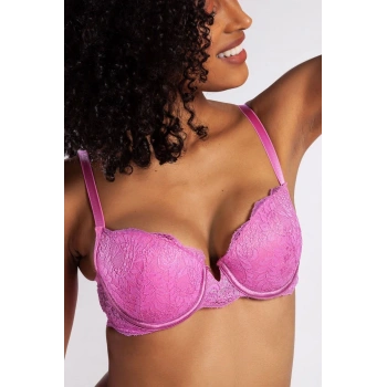 G.colors Balconette Foam Push Up Bra, Koyu Pembe Konforlu Ve Şık Sütyen