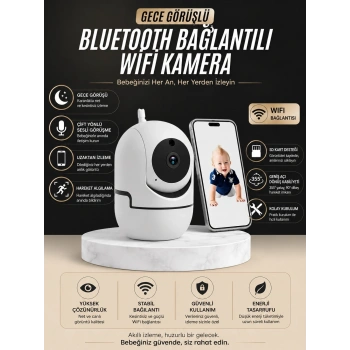 Gece Görüşlü Bebek Kamerası  Telefondan Canlı Takip Özellikli