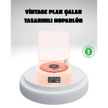 Gece Lambası Stereo Bluetooth Hoparlör Dijital Saat Su Dalgası Efektli 3-ü-1 Cihaz