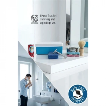Geleneksel Tıraş Seti - 9 Parça Tıraş Kutulu Set