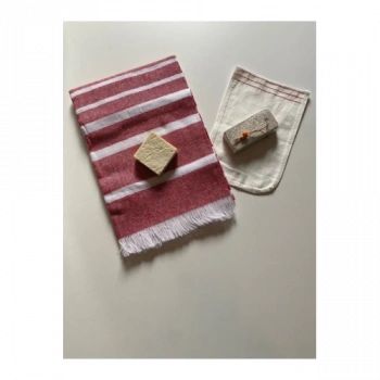 Gelin Hamamı Seti, Premium Peştemal , Ponza Topuk Taşı, Doğal Zeytinyağı Sabun, Kese 4lü Set