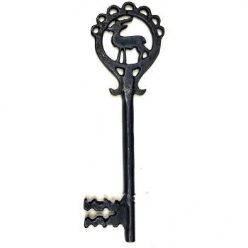 Geyik Figürlü Dekoratif Anahtar 250x80 mm - Büyük Boy Vintage Rustik Mobilya Sandık Aksesuar Süs