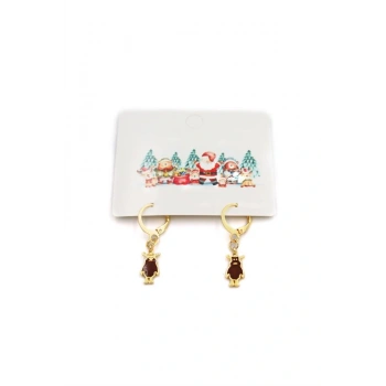 Geyik Yılbaşı Küpe - Altın