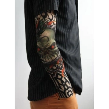 Giyilebilir Kol Dövmesi Çorap Dövme 3D Baskılı Kol Bacak Dövme 2 Adet Model 14 (4887)