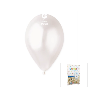 GM-110-28 METALİK - BEYAZ BALON 11&apos;&apos; - 28CM - 100 PARÇA (4887)