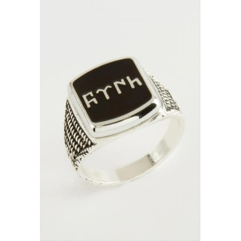 Göktürk Yazılı Metal Erkek Yüzük
