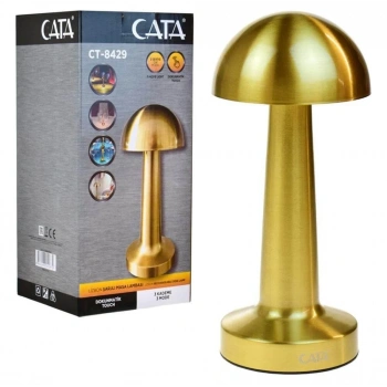 GOLD Mantar Lamba CT-8429 Lizbon 3 Renk Şarjlı Masa Lambası (4887)