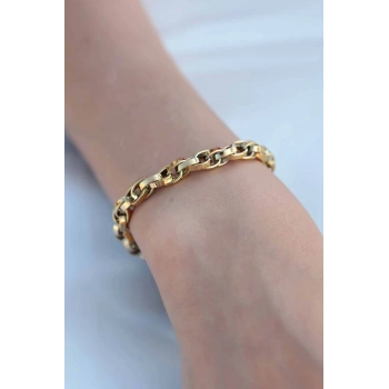Gold Renk Çelik Zincir Kadın Bileklik - TJ-BB4429