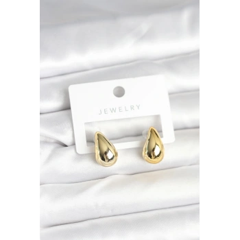 Gold Renk Damla Küpe 17 mm - TJ-BKP11377
