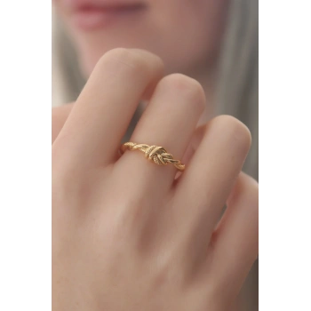 Gold Renk Halat Düğüm Model Kadın Yüzük - TJ-BYK2416