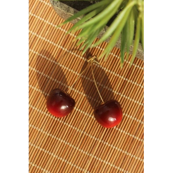 Gold Renk Kiraz Model Kadın Küpe - TJ-BKP6727