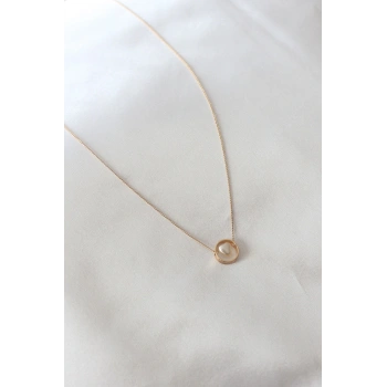 Gold Renk Minimal Kalp Figür Kadın Kolye - TJ-BKO6850