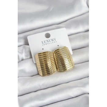 Gold Renk Pirinç Vintage Esintili Statement Küpe - TJ-BKP11736