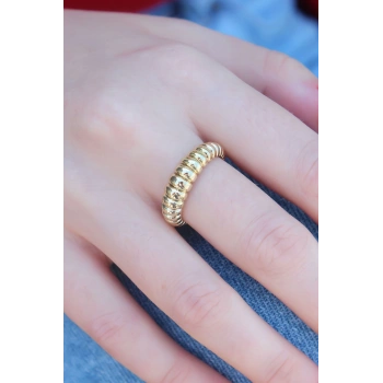 Gold Renk Sarmal Model Kadın Yüzük - TJ-BYK2589
