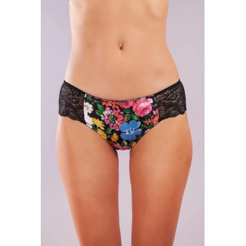 Golshan Garden Boy Short, Kadın Dantelli Çiçek Baskılı Şort Külot