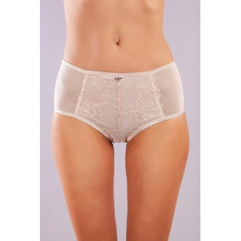 Golshan Gaspara Control Slip, Kadın Güpürlü Tül Ten  Renk Yüksek Bel Külot